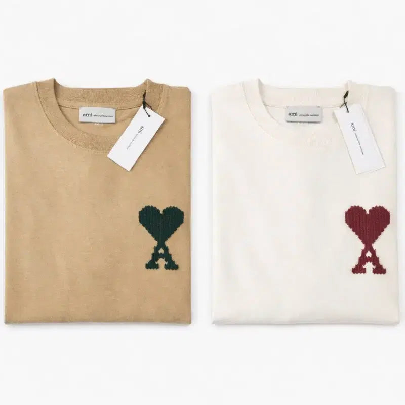 [BUNJANG] Ami Small Heart Logo Short Sleeve T-Shirt / 아미 스몰 하트 로고 반팔 티셔츠