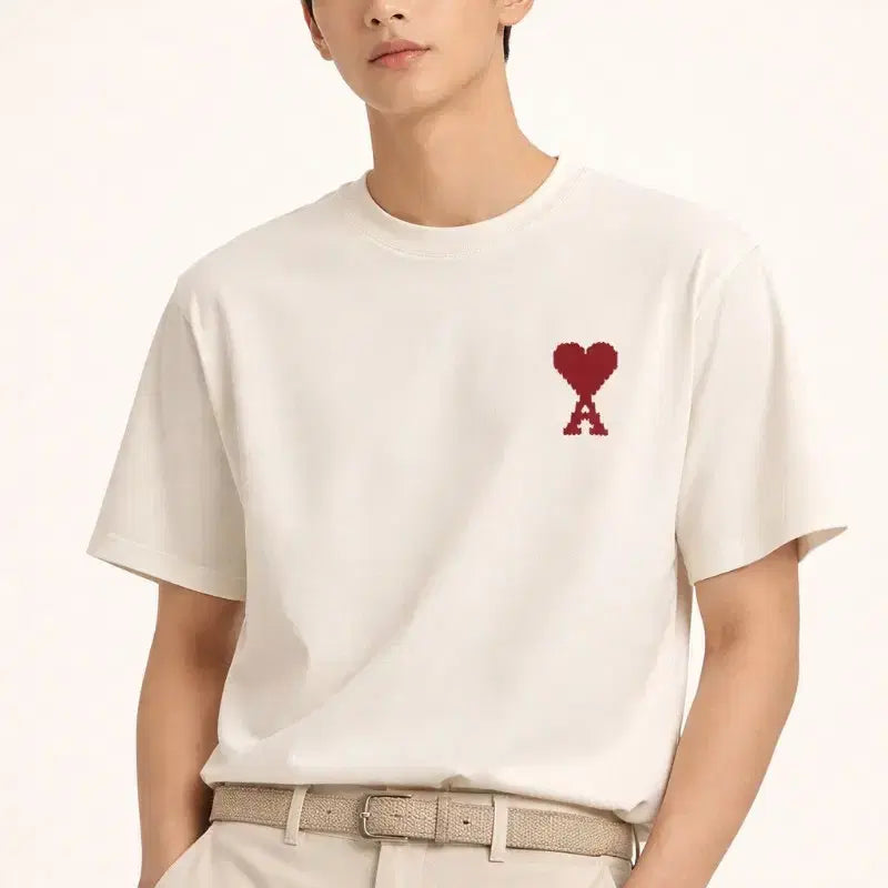 [BUNJANG] Ami Small Heart Logo Short Sleeve T-Shirt / 아미 스몰 하트 로고 반팔 티셔츠