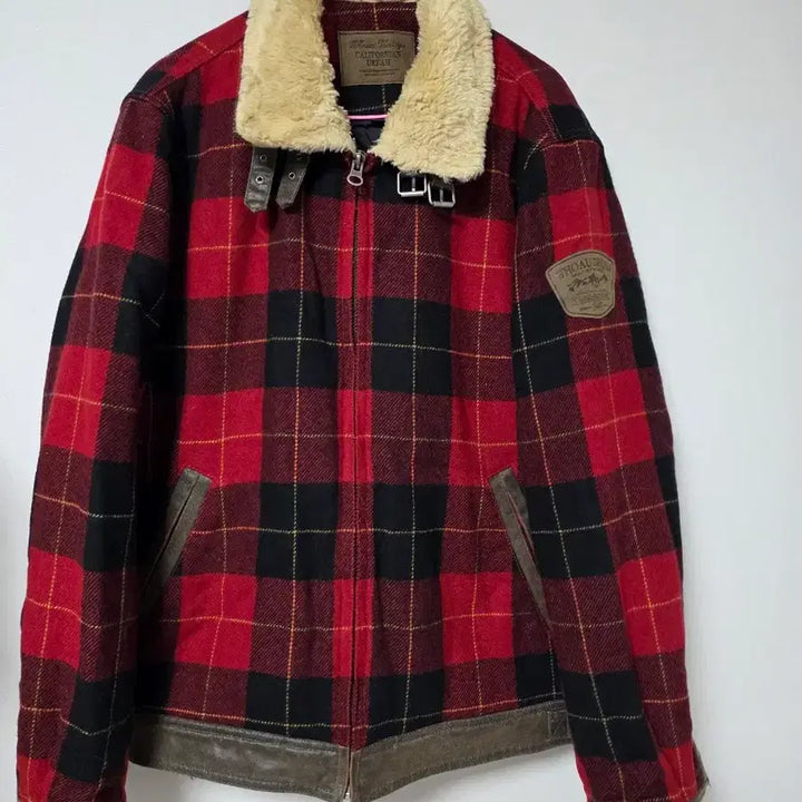 [BUNJANG] WHO.A.U Red Check Quilted Jacket / 100/WHO.A.U 레드 체크 누빔 자켓