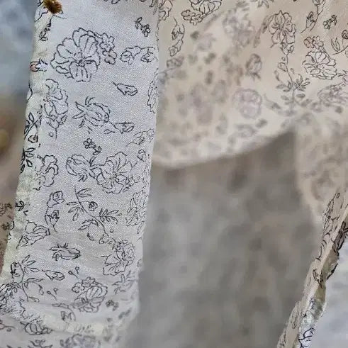 [BUNJANG] Floral Pattern Chiffon Lace Long Dress / 플라워 패턴100% 마 롱 원피스 쉬폰 레이스