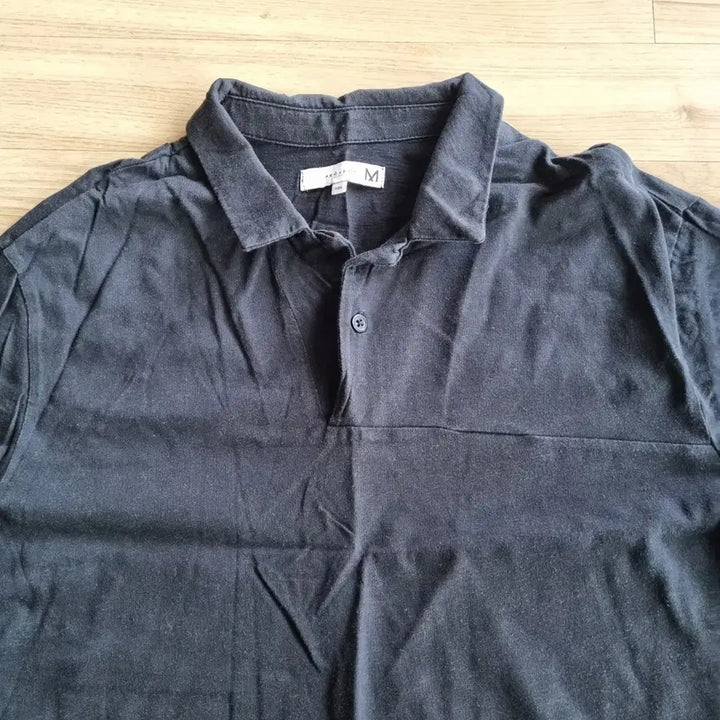 [BUNJANG] Project M Black Button-Up T-Shirt / 프로젝트 엠 티셔츠105