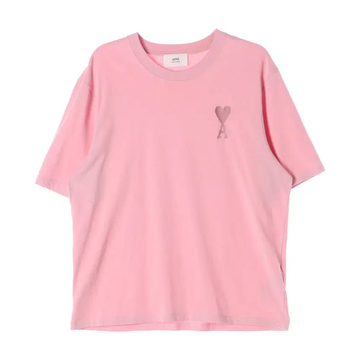 [SOLD OUT] 아미 22SS 톤온톤 하트 로고 반팔 티셔츠 페일 핑크 공용