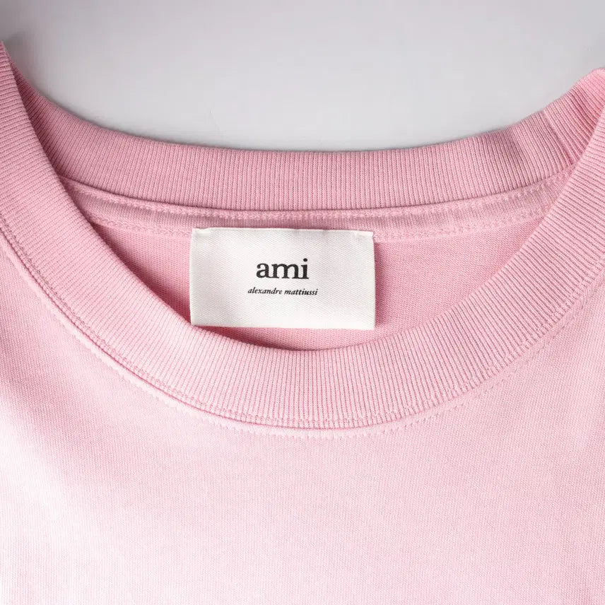 [SOLD OUT] 아미 22SS 톤온톤 하트 로고 반팔 티셔츠 페일 핑크 공용