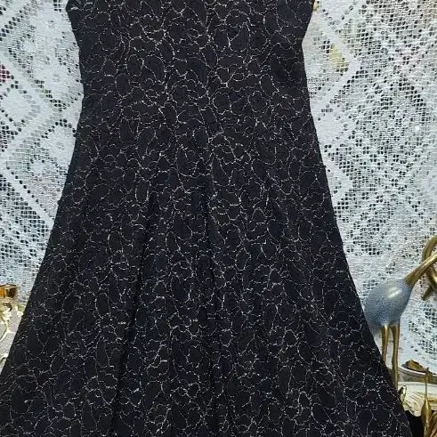 [BUNJANG] Black Lace Long Dress / 블랙 레이스 롱 원피스미사용