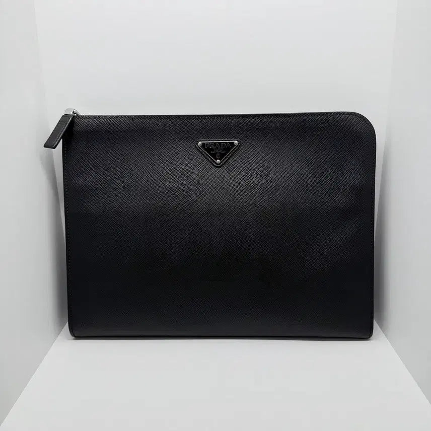 [BUNJANG] Prada Saffiano Leather Clutch Bag 2VN003 Black / [프라다] 남성 클러치백 2VN003 사피아노 블랙 / A+급