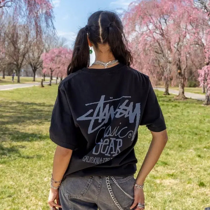 [BUNJANG] Stussy Classic Gear Black T-shirt / 스투시 클래식 기어 반팔 티셔츠