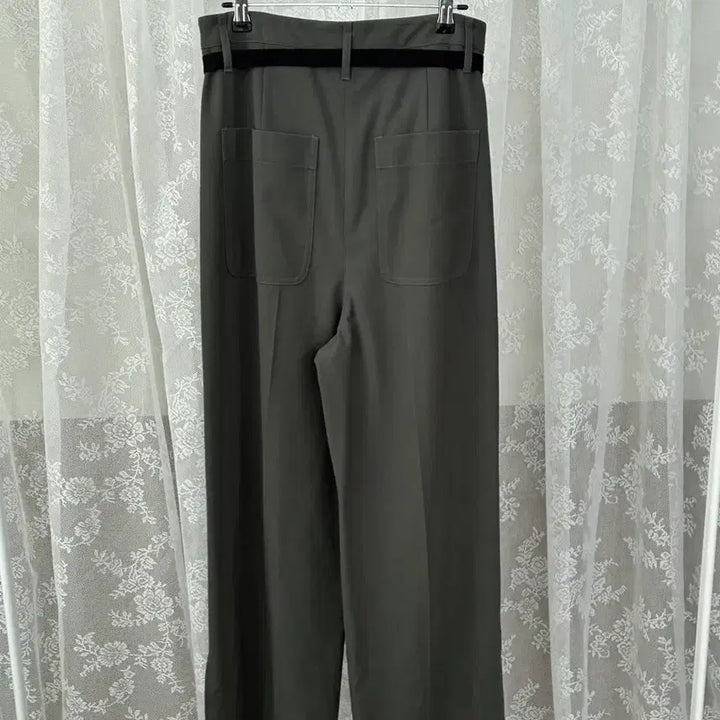 [BUNJANG] Nonnier Belted Wide Slacks Khaki / S) 새상품 노니에르 벨티드 와이드 슬랙스 카키