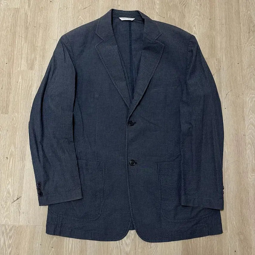 [BUNJANG] Cambridge Members Seersucker Striped Blazer Jacket [Charcoal] L/100 / 캠브릿지 멤버스 시어서커 스트라이프 블레이저 정장자켓 [차콜] L/100