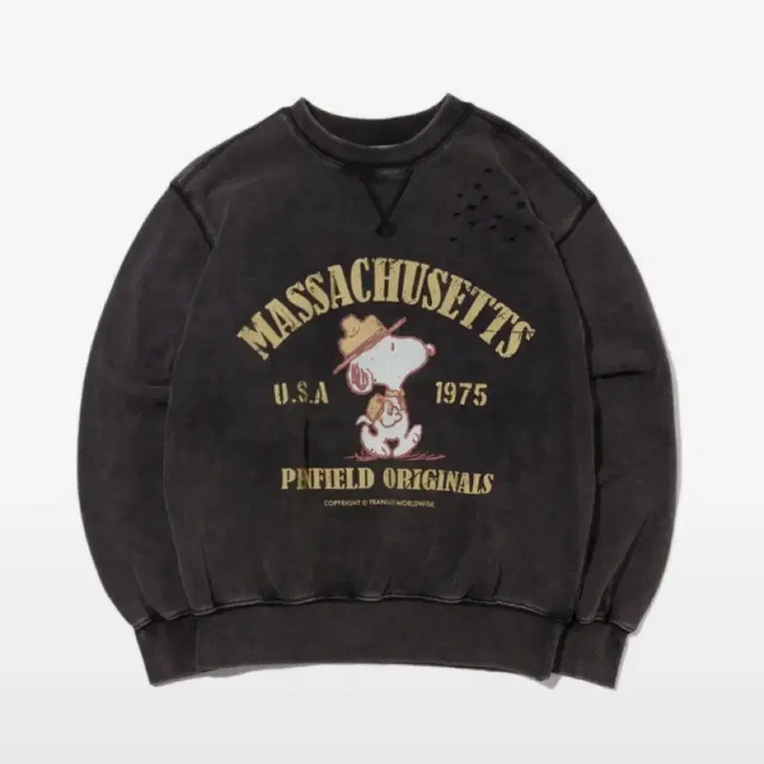 [SOLD OUT] 펜필드 스누피 맨투맨 티셔츠 블랙