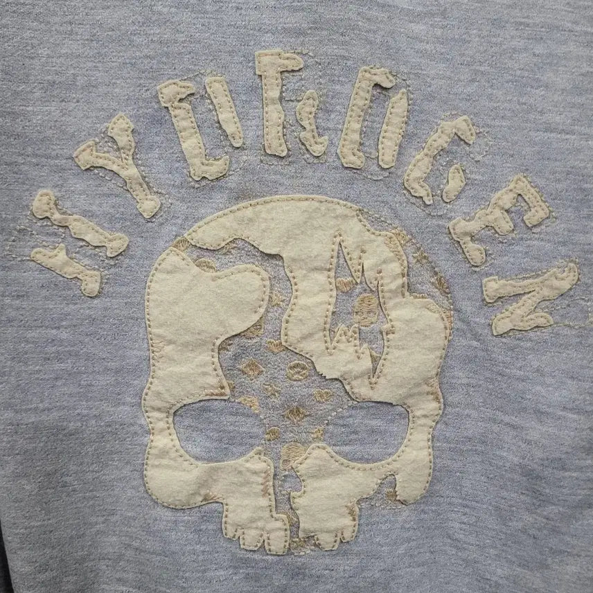 [BUNJANG] Hydrogen Vintage Skull Hoodie / HYDROGEN DAMAGE SKULL 하이드로겐 빈티지 스컬 후드