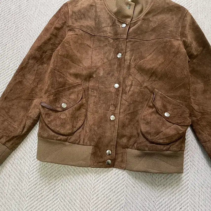 [BUNJANG] Vintage Suede Harrington Bomber Jacket / 빈티지 스웨이드 해링턴 봄버 자켓