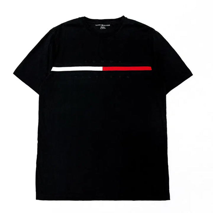 [BUNJANG] Tommy Hilfiger Black Cotton Round Neck T-shirt / [105] 타미힐피거 블랙 코튼 라운드넥
