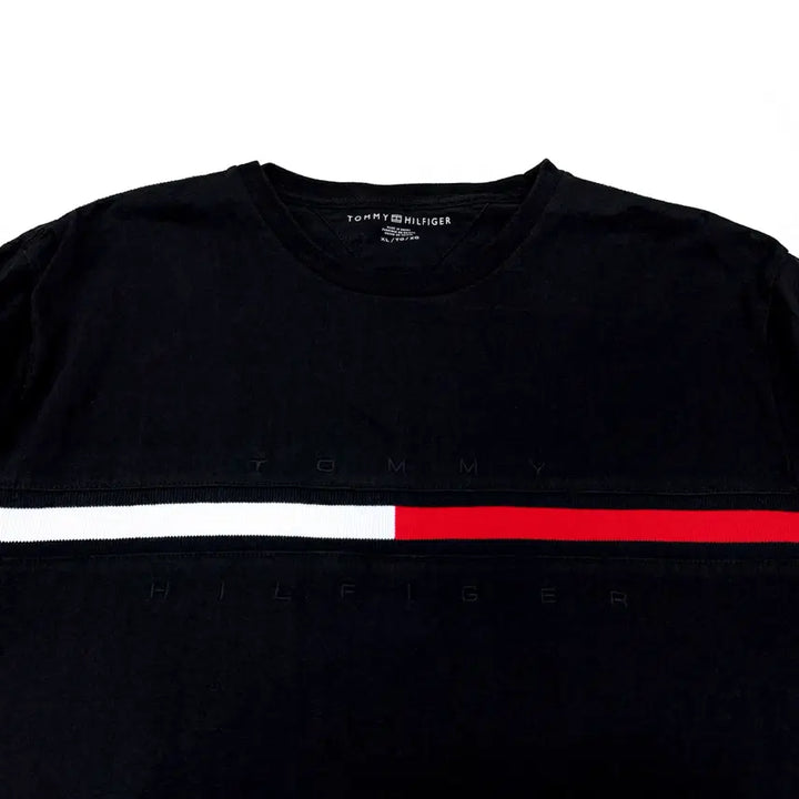 [BUNJANG] Tommy Hilfiger Black Cotton Round Neck T-shirt / [105] 타미힐피거 블랙 코튼 라운드넥