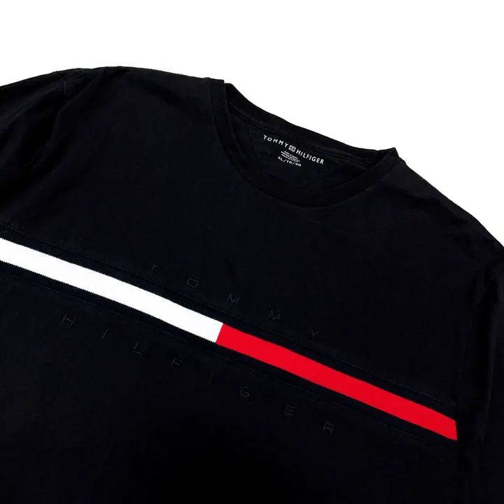 [BUNJANG] Tommy Hilfiger Black Cotton Round Neck T-shirt / [105] 타미힐피거 블랙 코튼 라운드넥