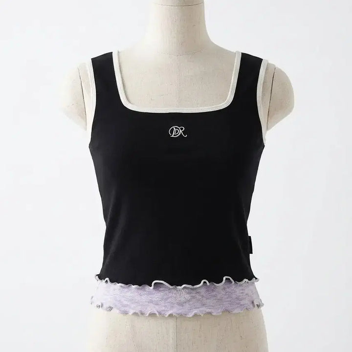 [BUNJANG] DR Black Crop String Tank Top / DR 블랙 크롭 끈 나시