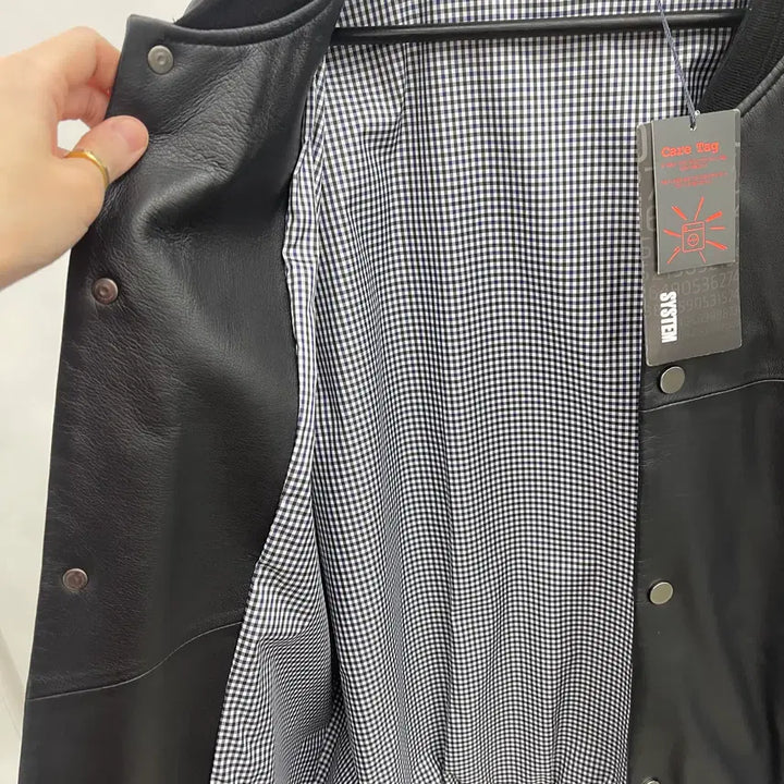[BUNJANG] System Homme Real Lambskin Stadium Blouson / 리얼양가죽 스테디움 가죽 블루종