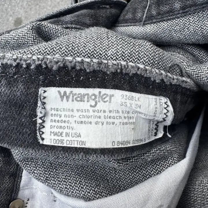 [BUNJANG] Wrangler 936 Black Cowboy Cut Denim Pants / 90s 랭글러 빈티지 936 블랙 카우보이컷 데님 팬츠 35 517