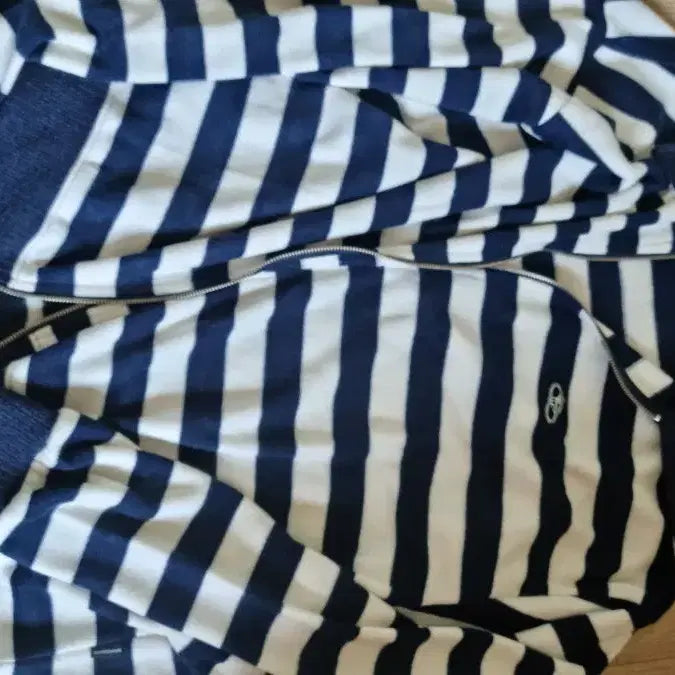 [BUNJANG] Romantic Crown Stripe Knit Blouson Navy xL / 로맨틱크라운 스트라이프 니트 블루종 네이비 xL