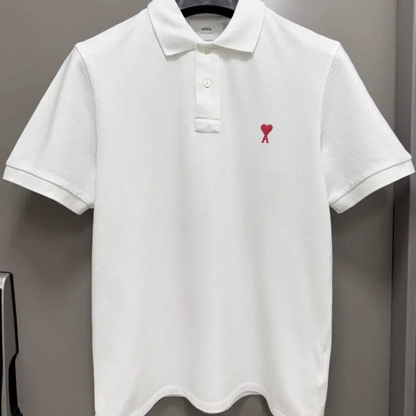 [SOLD OUT] 아미 스몰하트 반팔 카라티 화이트 L