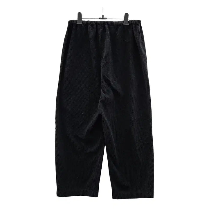 [BUNJANG] Vintage Casual Striped Black Pants / 빈티지 캐주얼 밴딩 골지스트라이프 블랙 바지