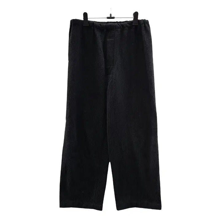 [BUNJANG] Vintage Casual Striped Black Pants / 빈티지 캐주얼 밴딩 골지스트라이프 블랙 바지