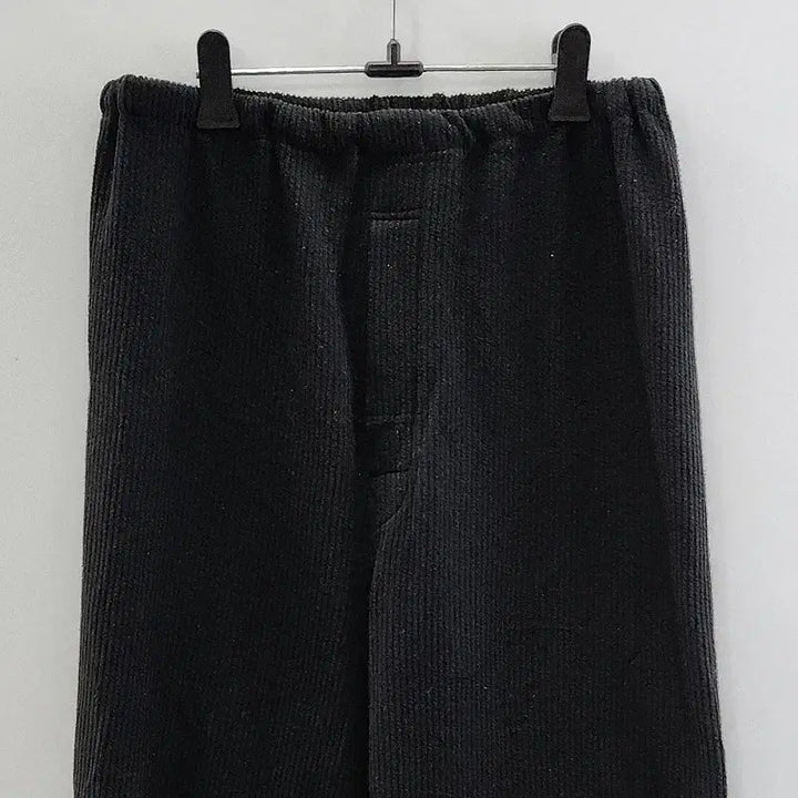 [BUNJANG] Vintage Casual Striped Black Pants / 빈티지 캐주얼 밴딩 골지스트라이프 블랙 바지