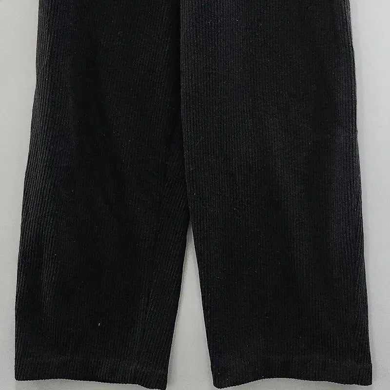 [BUNJANG] Vintage Casual Striped Black Pants / 빈티지 캐주얼 밴딩 골지스트라이프 블랙 바지