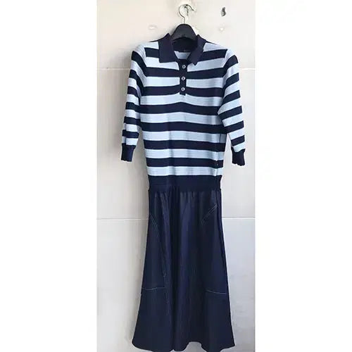 [BUNJANG] SOOS Navy Striped Casual Dress / SOOS 정품/2022 - 55/새거수준