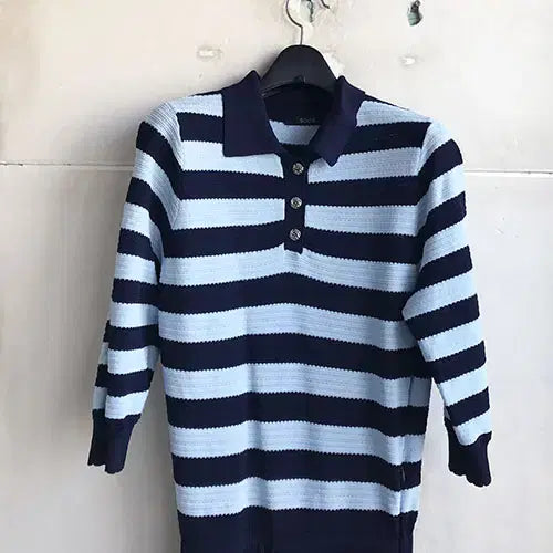 [BUNJANG] SOOS Navy Striped Casual Dress / SOOS 정품/2022 - 55/새거수준
