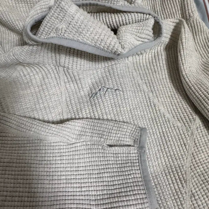 [BUNJANG] Coldwarm Waffle Hoodie Cream Small Fit / 콜드웜 와플 후디 크림색상 스몰핏