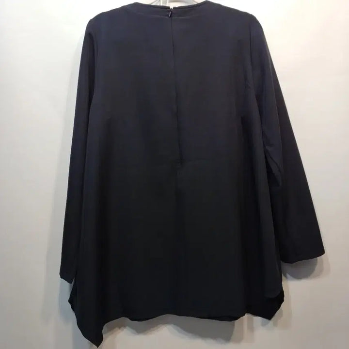 [BUNJANG] V-Neck Long Blouse / 블랙 V넥 롱 블라우스100사이즈봄가을   64194
