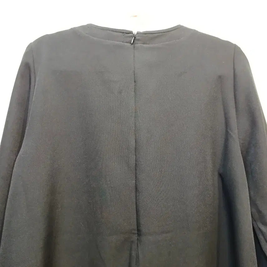 [BUNJANG] V-Neck Long Blouse / 블랙 V넥 롱 블라우스100사이즈봄가을   64194