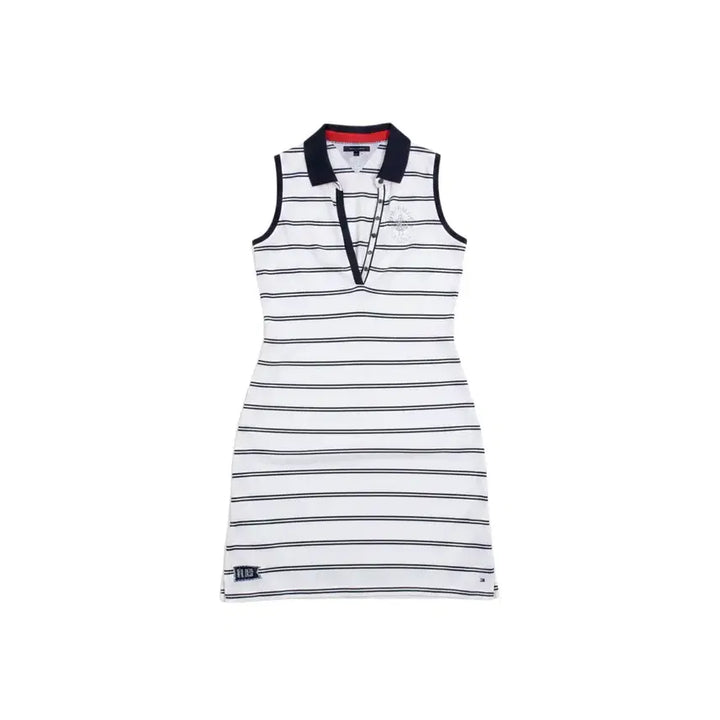[BUNJANG] Tommy Hilfiger Striped Sleeveless Collar Dress / 여성S / 타미힐피거 단가라 민소매 카라원피스WT 26-9