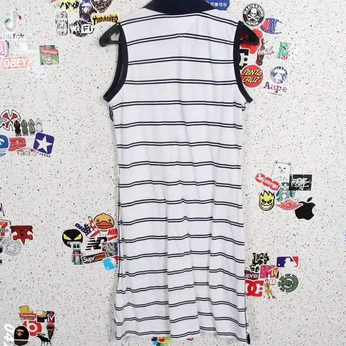 [BUNJANG] Tommy Hilfiger Striped Sleeveless Collar Dress / 여성S / 타미힐피거 단가라 민소매 카라원피스WT 26-9