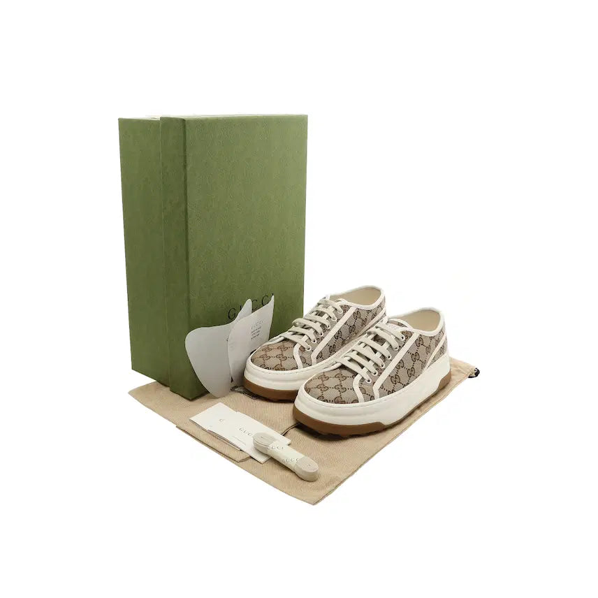 [SOLD OUT] 구찌 GG 스니커즈 베이지 에보니 GG 캔버스