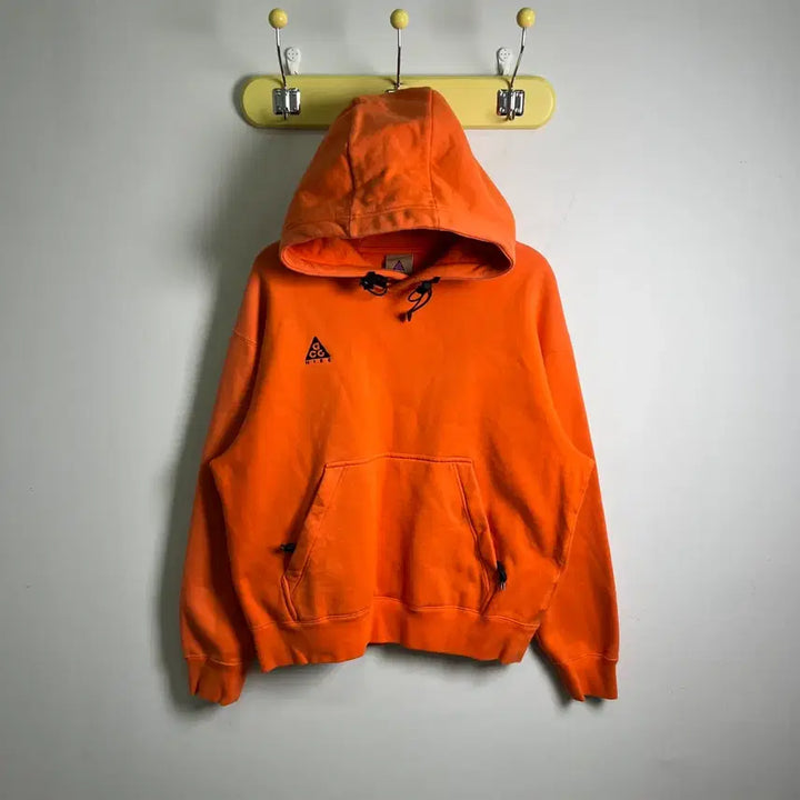 [BUNJANG] Nike ACG Orange Safety Hoodie S / 나이키 ACG 오렌지 풀오버 세이프티 후드티 S