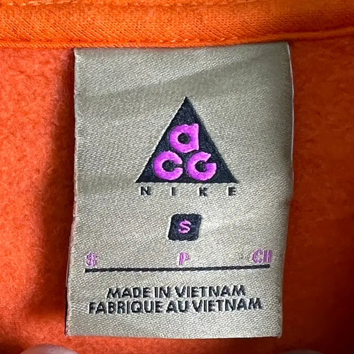 [BUNJANG] Nike ACG Orange Safety Hoodie S / 나이키 ACG 오렌지 풀오버 세이프티 후드티 S