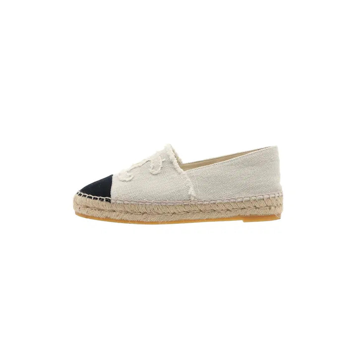 [BUNJANG] Chanel Espadrille Linen &amp; Beige Black Shoes / (W) 샤넬 에스파드리유 리넨 &amp; 베이지 블랙