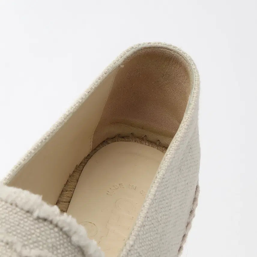 [BUNJANG] Chanel Espadrille Linen &amp; Beige Black Shoes / (W) 샤넬 에스파드리유 리넨 &amp; 베이지 블랙