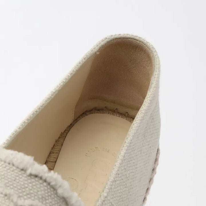 [BUNJANG] Chanel Espadrille Linen &amp; Beige Black Shoes / (W) 샤넬 에스파드리유 리넨 &amp; 베이지 블랙