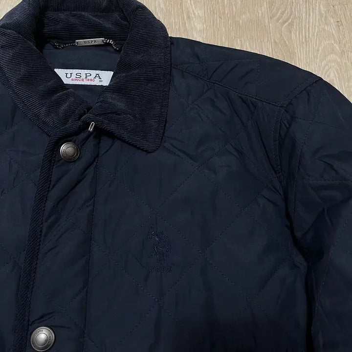 [BUNJANG] US Polo Assn. Quilted Corduroy Color Block Jacket [Navy] M / US 폴로 에센 퀼팅 코듀로이 배색 자켓 [네이비] M/95