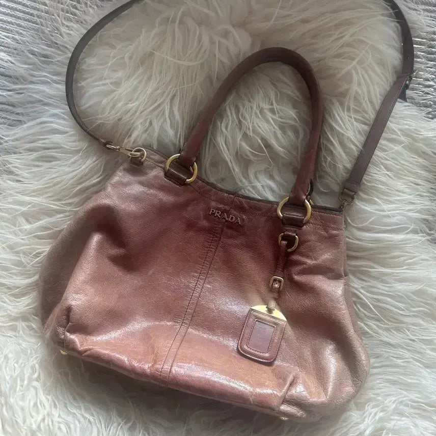[BUNJANG] Prada Vintage Leather Tote Shoulder Bag Brown / 프라다 빈티지 가죽 토트백 숄더백 브라운