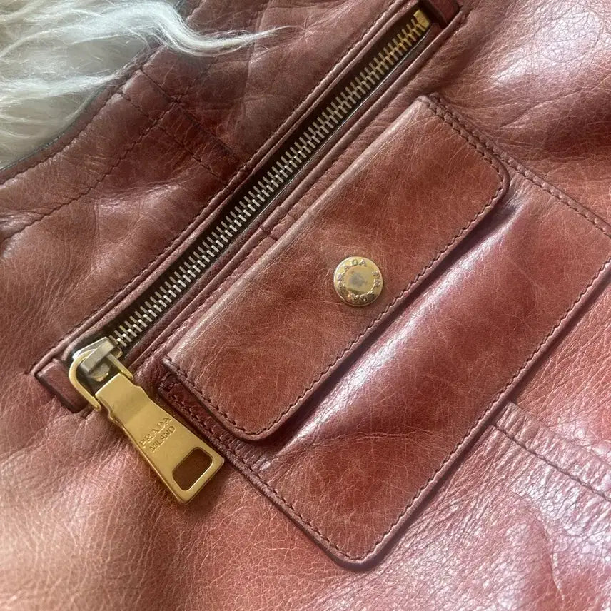 [BUNJANG] Prada Vintage Leather Tote Shoulder Bag Brown / 프라다 빈티지 가죽 토트백 숄더백 브라운