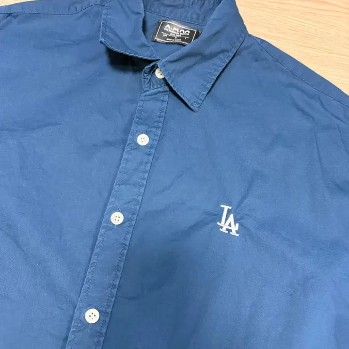 [BUNJANG] LA Design Navy Collar T-Shirt / 디자인 LA 반팔 100%면 네이비 카라 티셔츠 95~100사이즈
