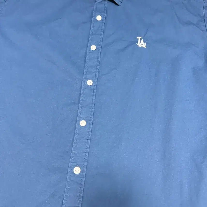 [BUNJANG] LA Design Navy Collar T-Shirt / 디자인 LA 반팔 100%면 네이비 카라 티셔츠 95~100사이즈