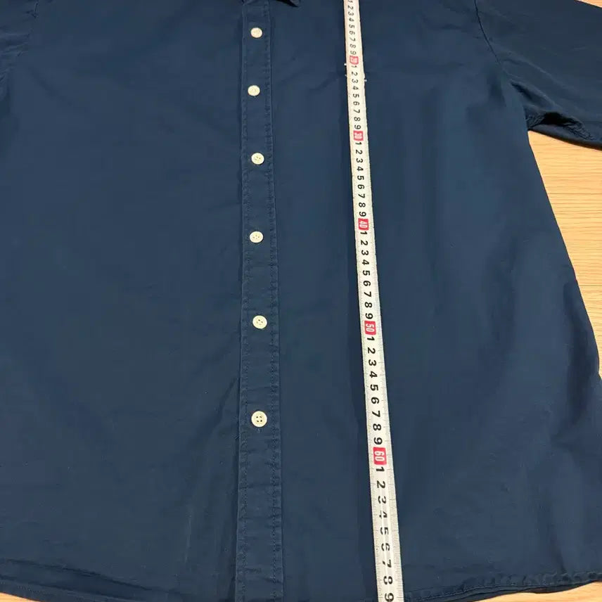 [BUNJANG] LA Design Navy Collar T-Shirt / 디자인 LA 반팔 100%면 네이비 카라 티셔츠 95~100사이즈