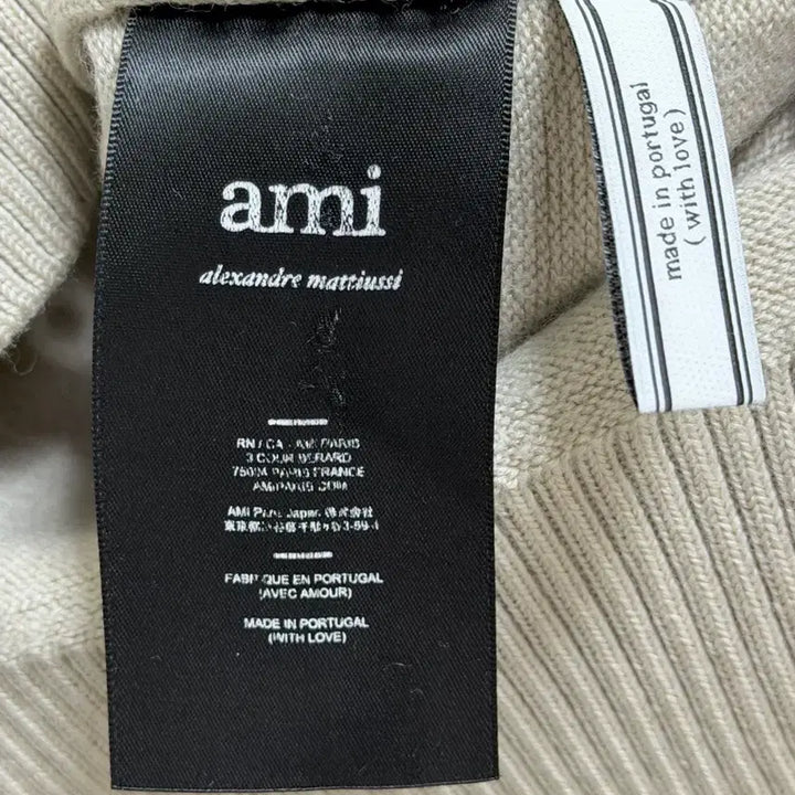 [BUNJANG] Ami Merino Wool Intarsia Knit Beige S / 아미 메리노울 인타르시아 니트 베이지 S