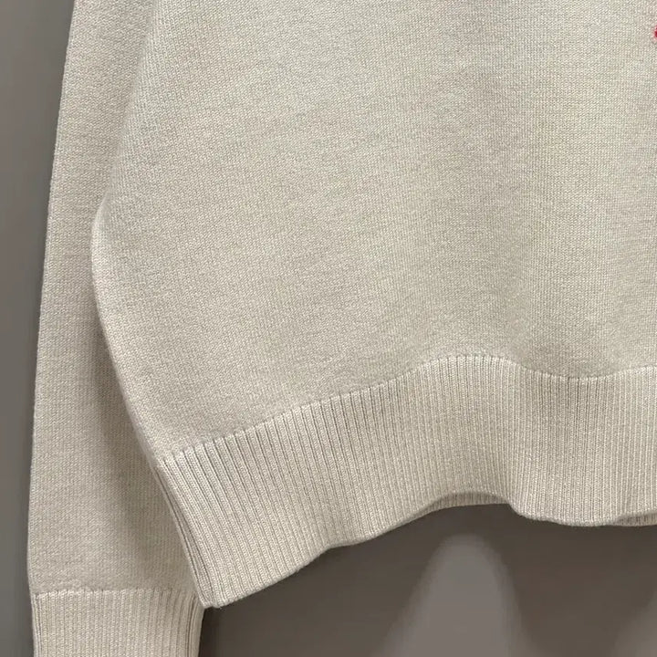 [BUNJANG] Ami Merino Wool Intarsia Knit Beige S / 아미 메리노울 인타르시아 니트 베이지 S