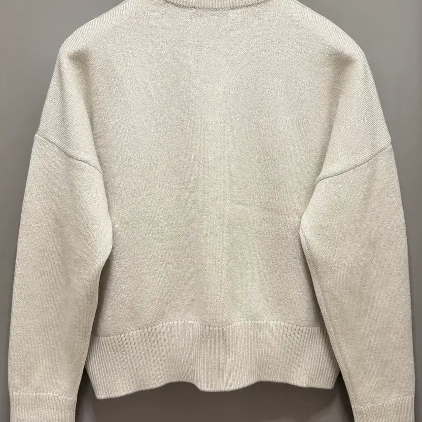 [BUNJANG] Ami Merino Wool Intarsia Knit Beige S / 아미 메리노울 인타르시아 니트 베이지 S