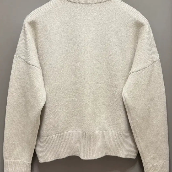 [BUNJANG] Ami Merino Wool Intarsia Knit Beige S / 아미 메리노울 인타르시아 니트 베이지 S